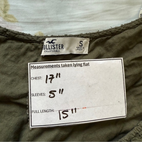 Hollister Dark Green Low Cut Eyelet Short Sleep Top Size Small - Picture 7 of 8